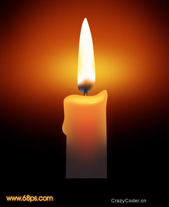 蜡烛火焰温度,Photoshop打造简单的蜡烛与火焰