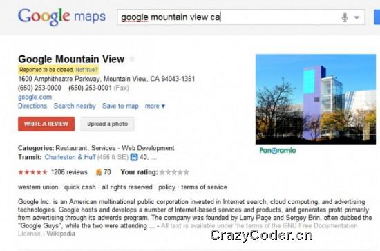 Google Places 商户关门信息需要经过 Google 人肉审核人肉叉烧包